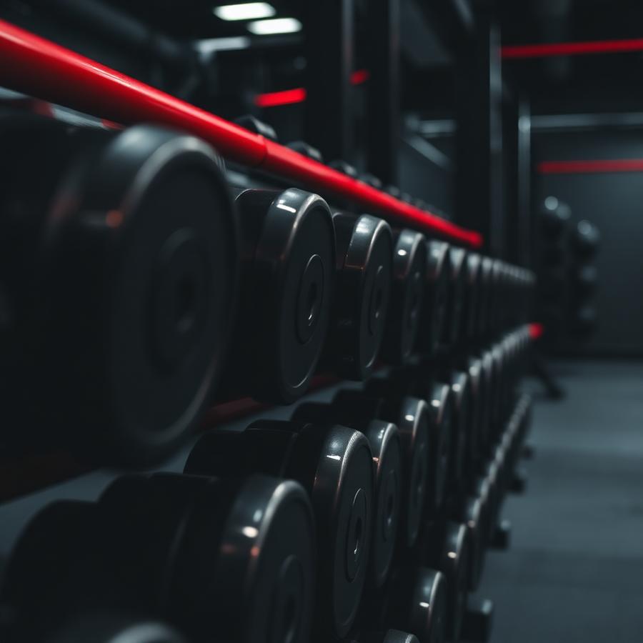 Rack de halteres da academia