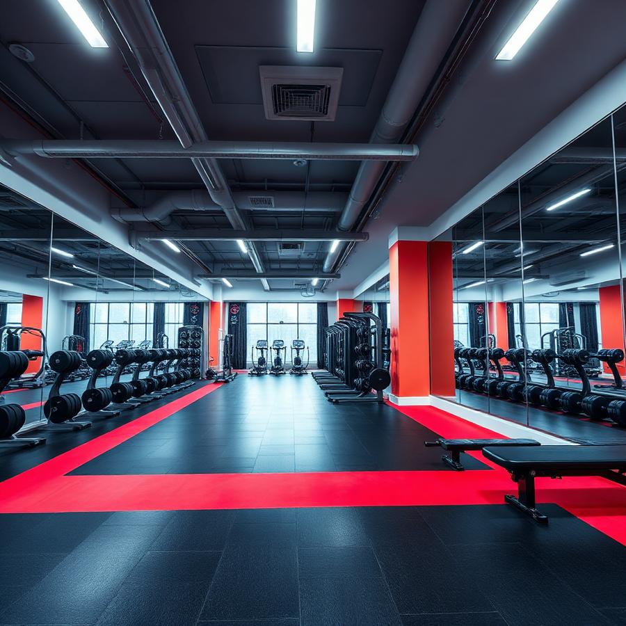 Sala de musculação ampla e climatizada